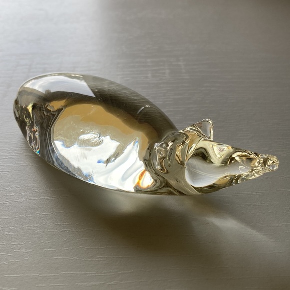 Vintage Glass Rat Mouse Paperweight Clear with slight gold tint blown glass art - Picture 5 of 11